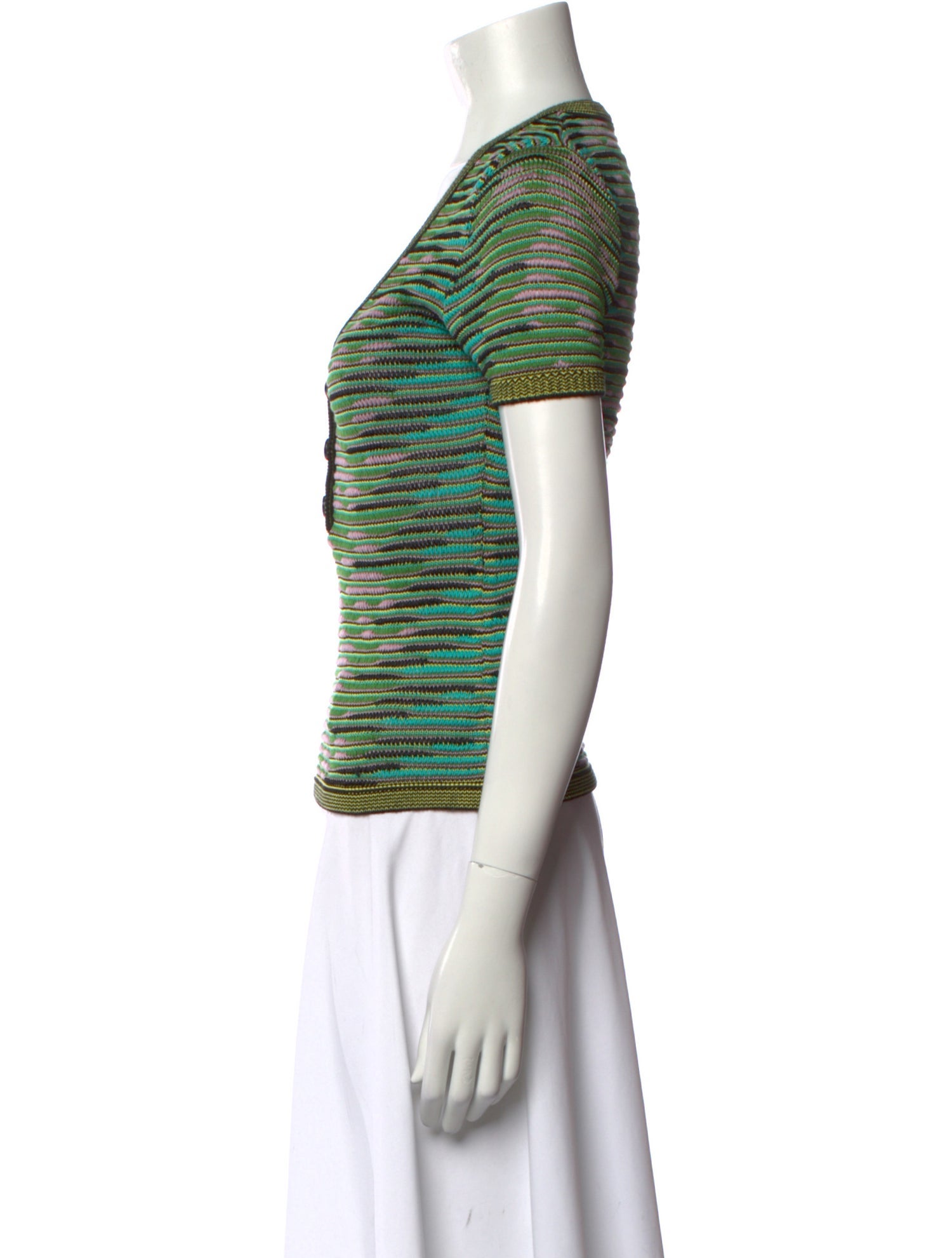 M Missoni Striped V-Neck Sweater