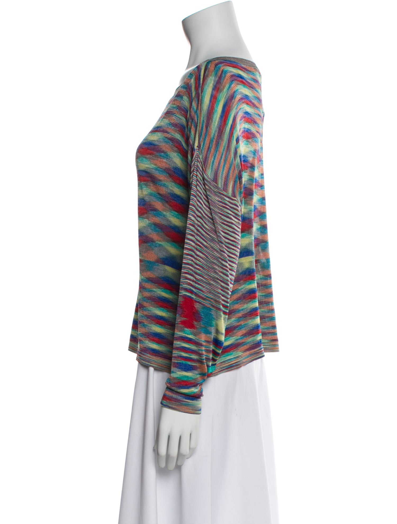 Missoni Striped Bateau Neckline Top