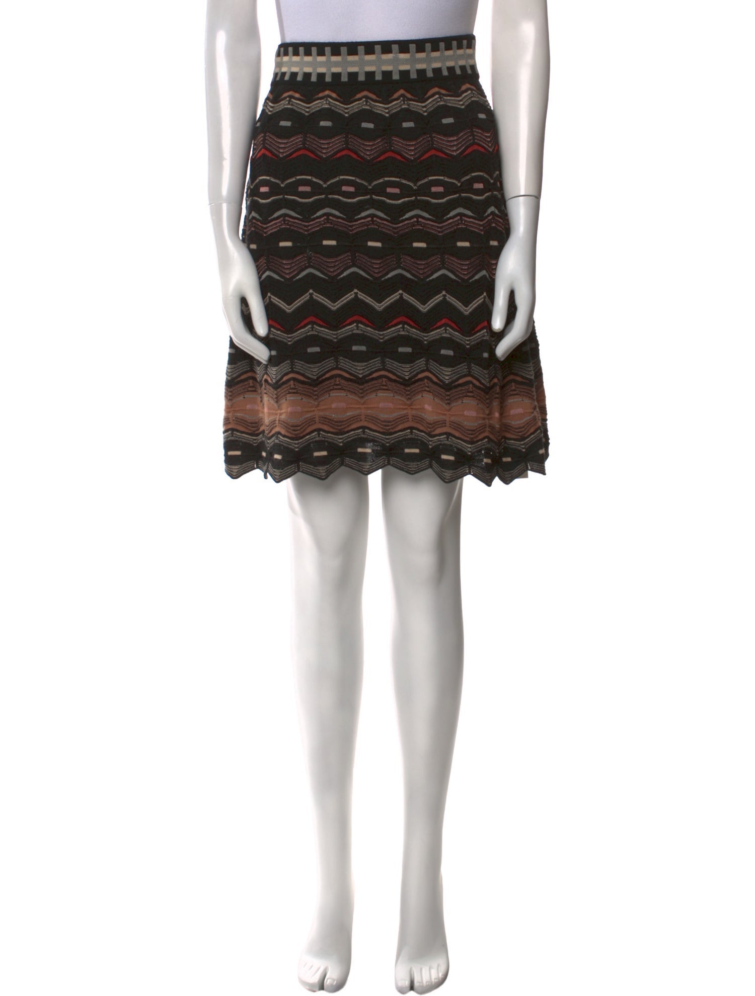 M Missoni Striped Knee-Length Skirt