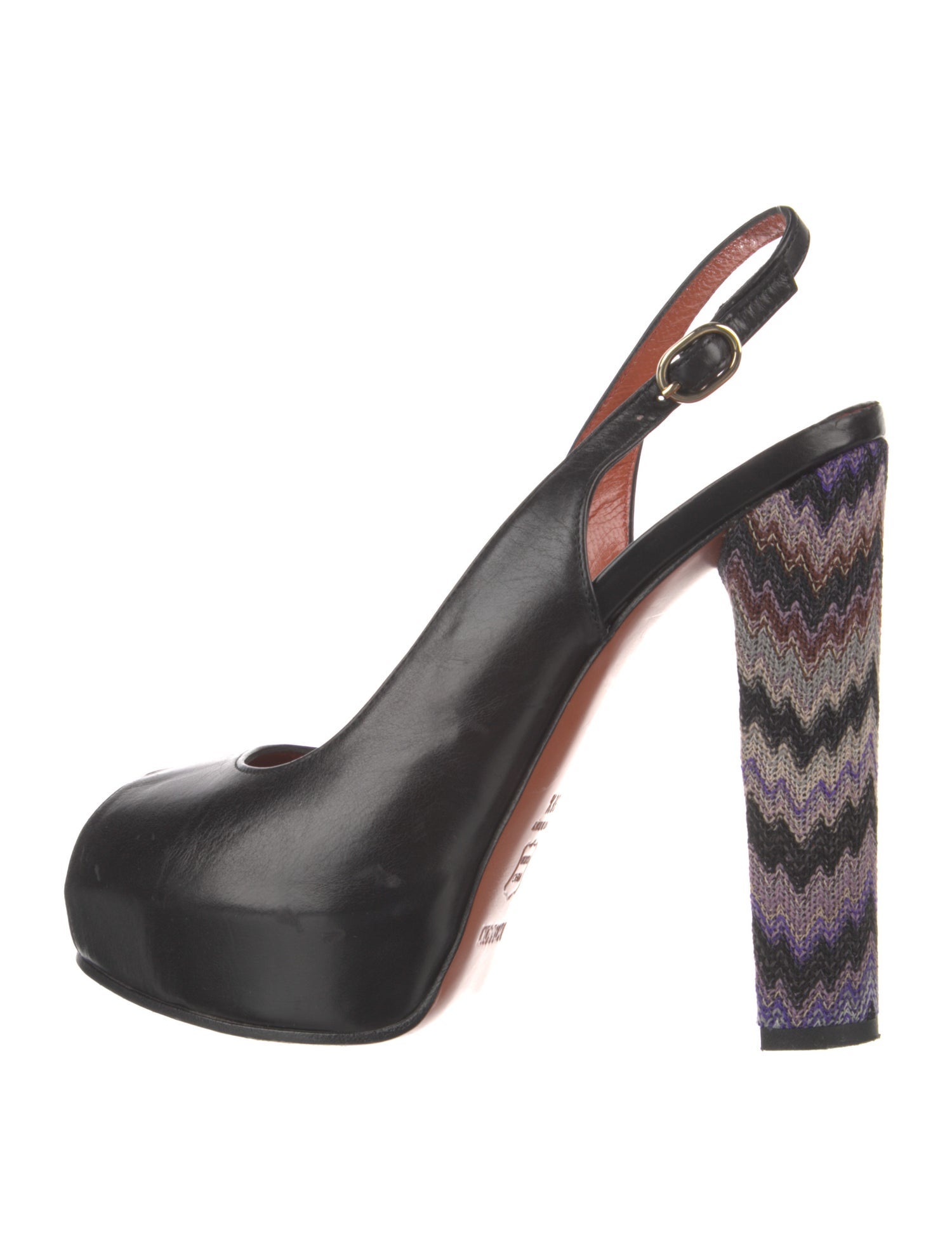 Missoni Leather Striped Slingback Pumps