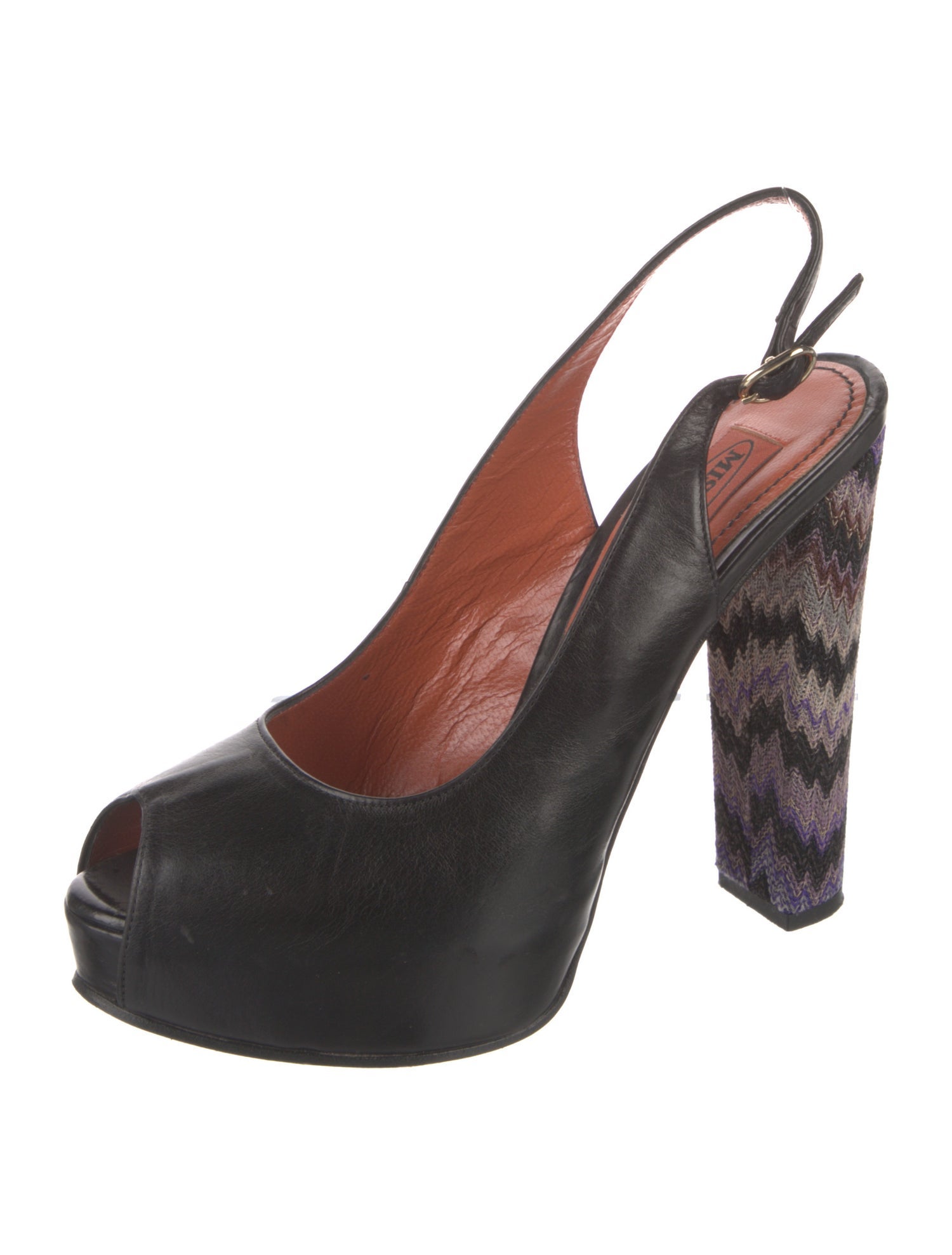Missoni Leather Striped Slingback Pumps
