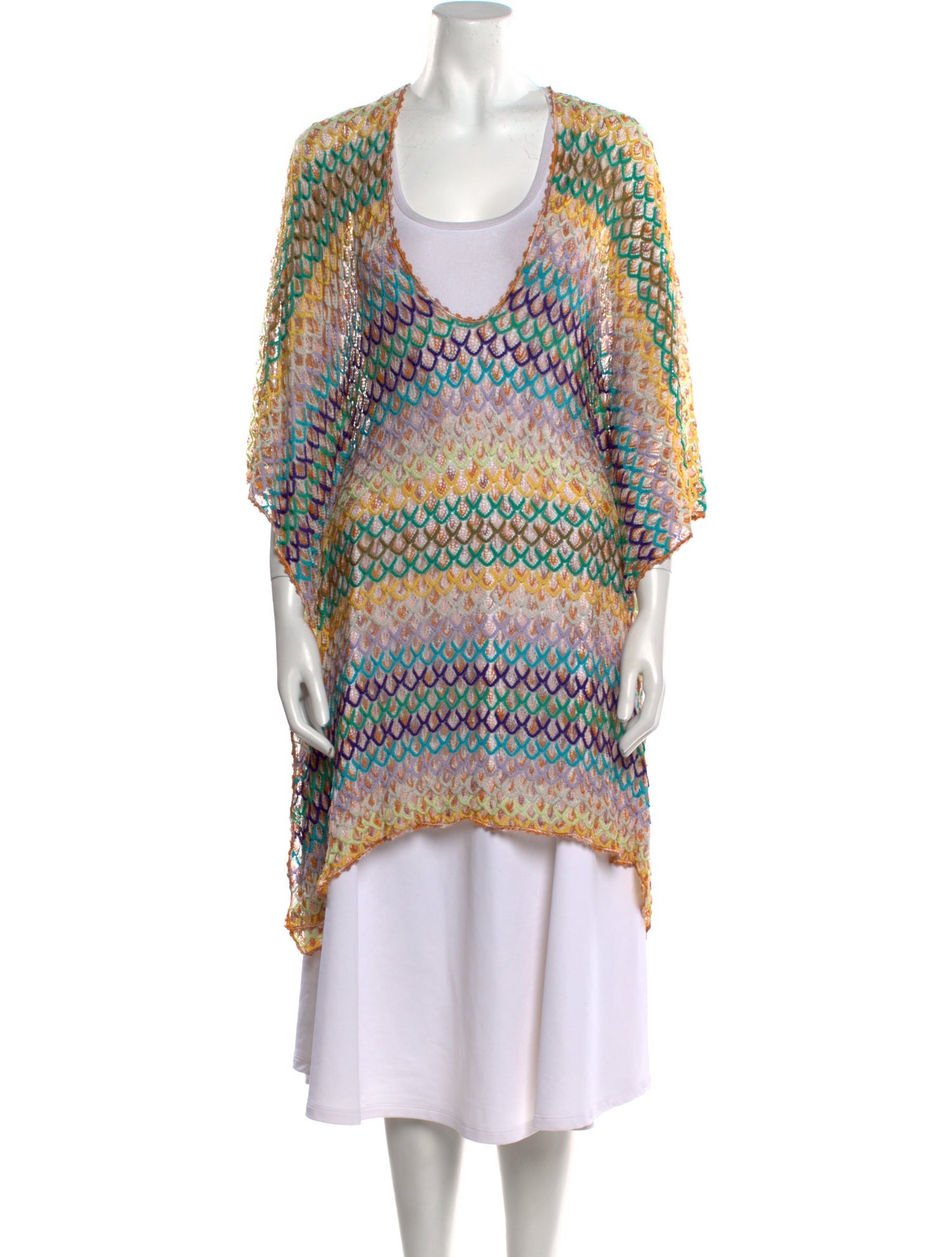 Missoni Striped Plunge Neckline Sweater