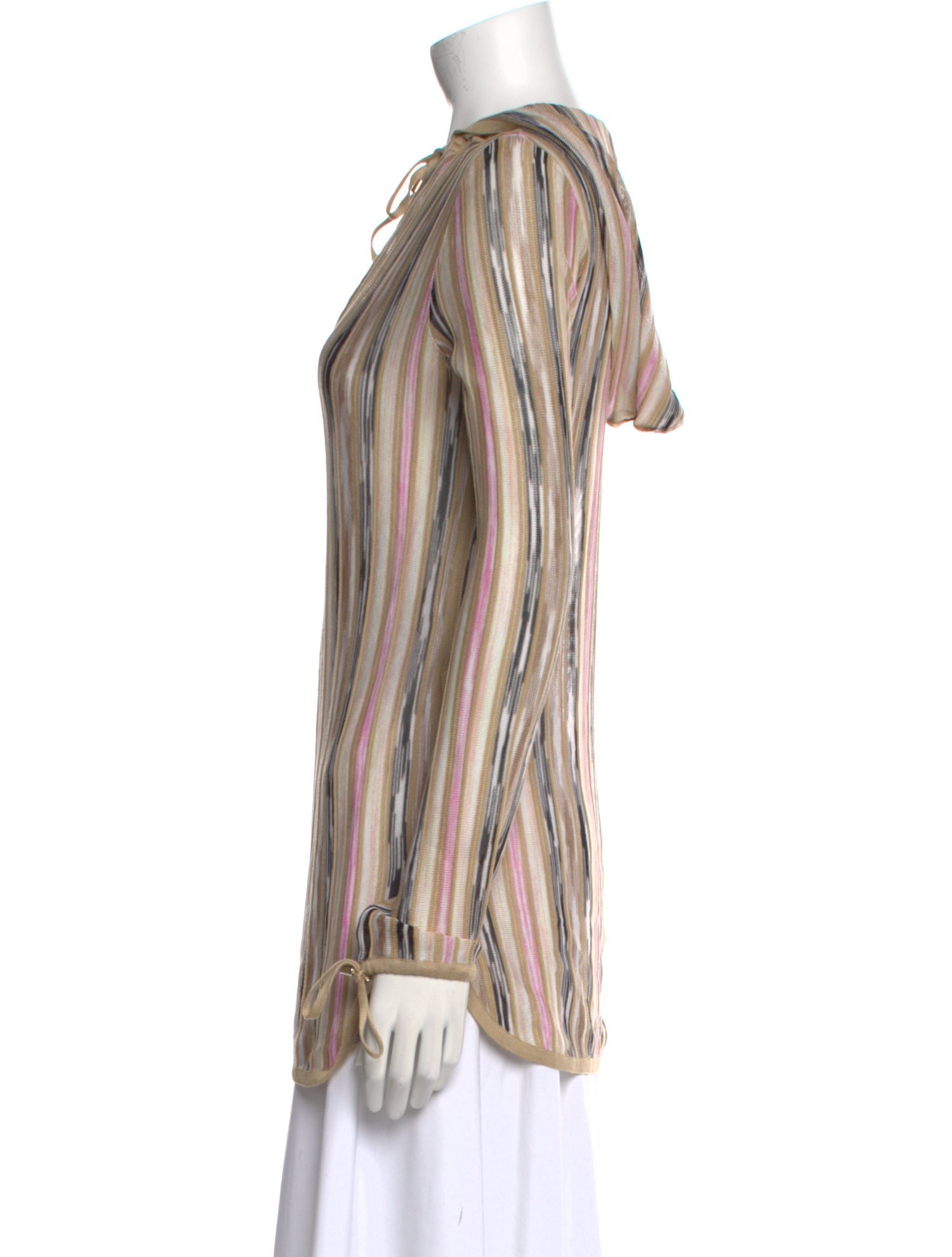 M Missoni Striped Tie Neck Tunic