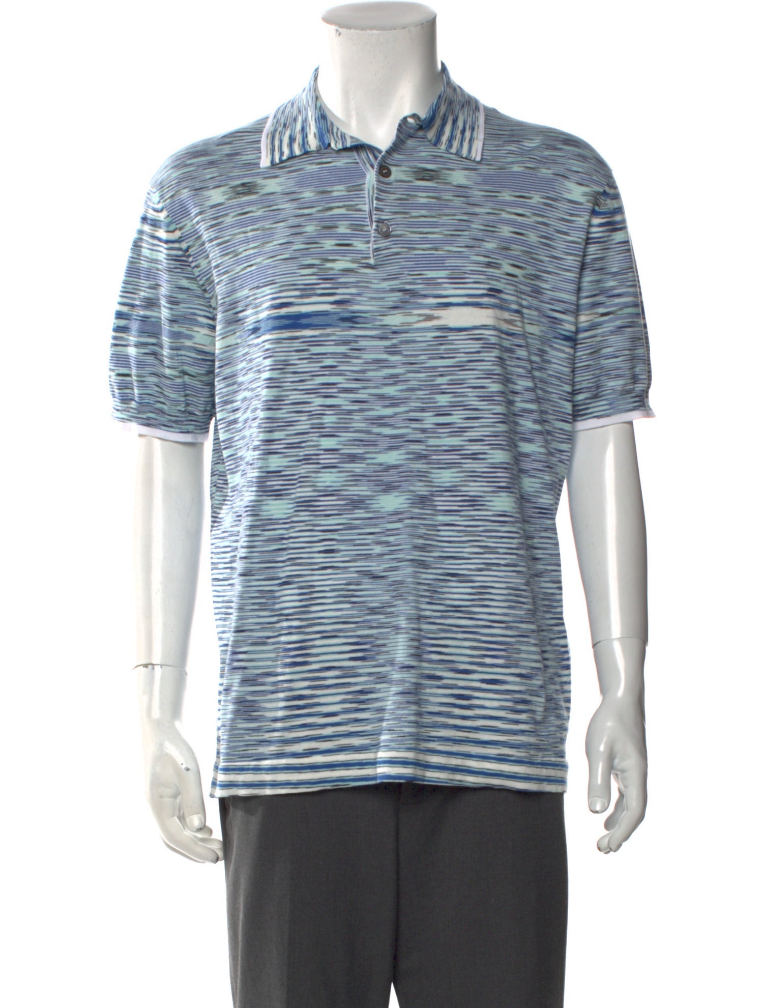 Missoni Striped Crew Neck Polo Shirt