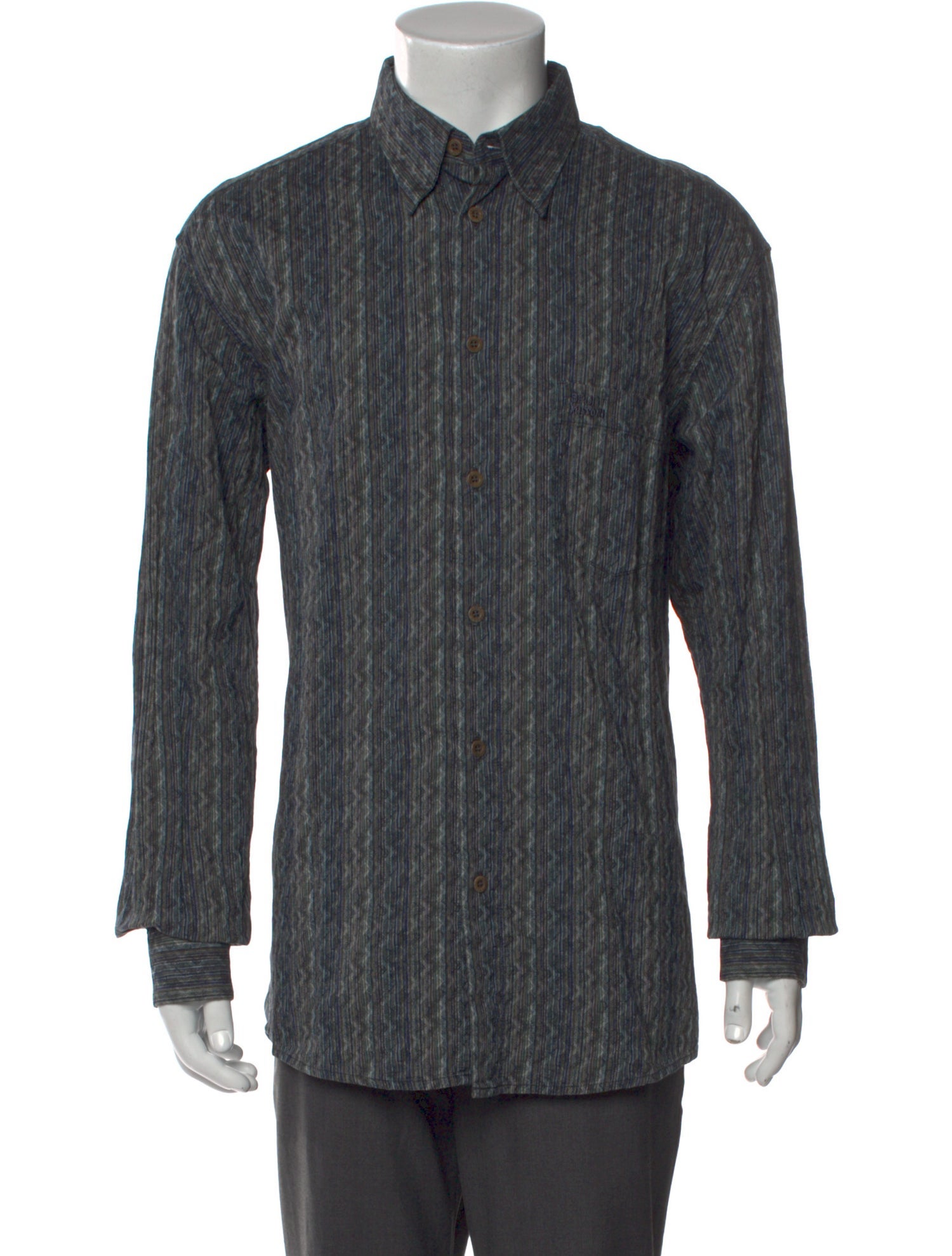 Missoni Sport Striped Long Sleeve Dress Shirt