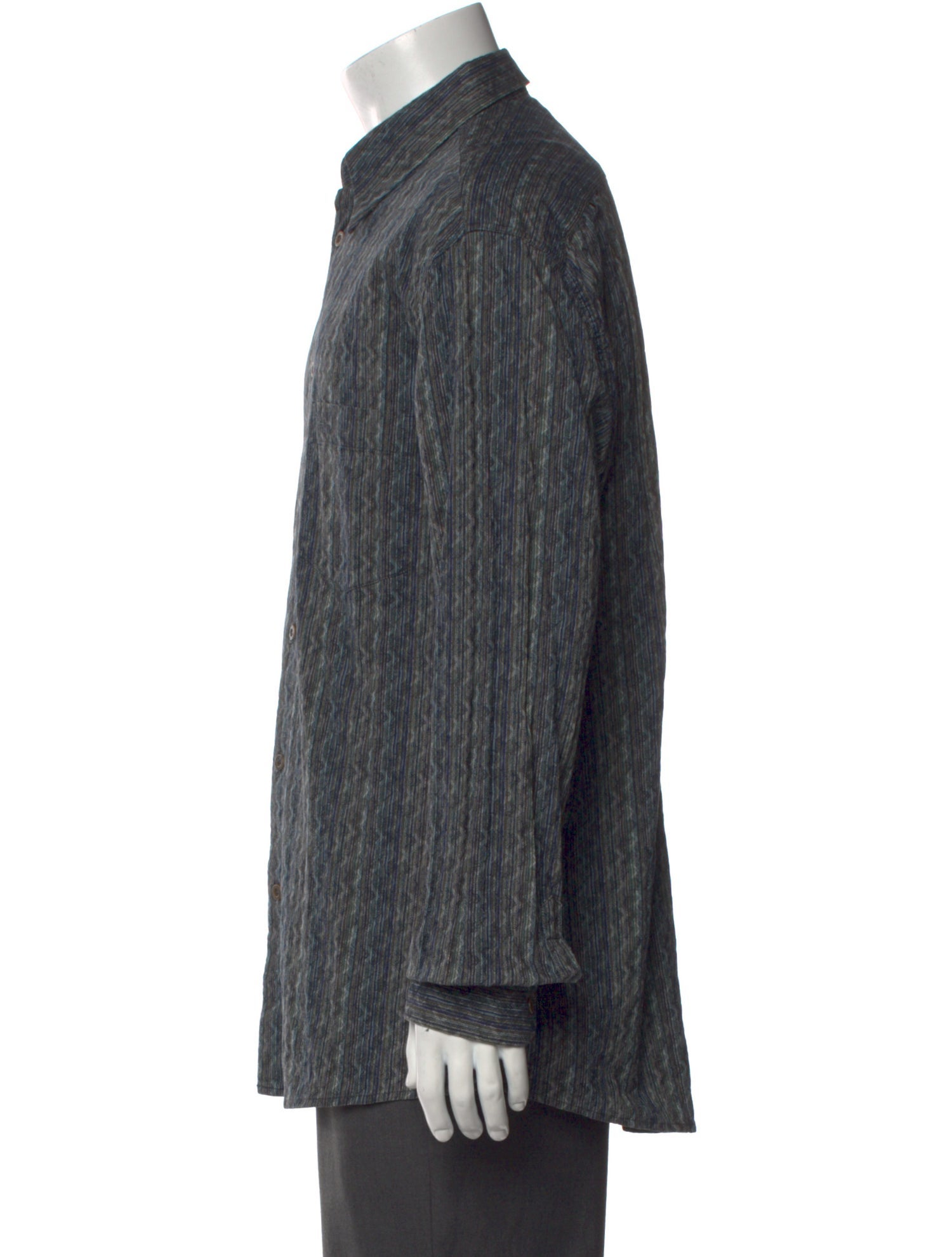 Missoni Sport Striped Long Sleeve Dress Shirt