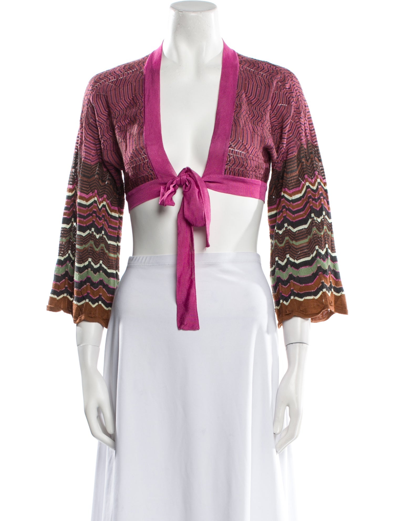 M Missoni Merino Wool Printed Crop Top