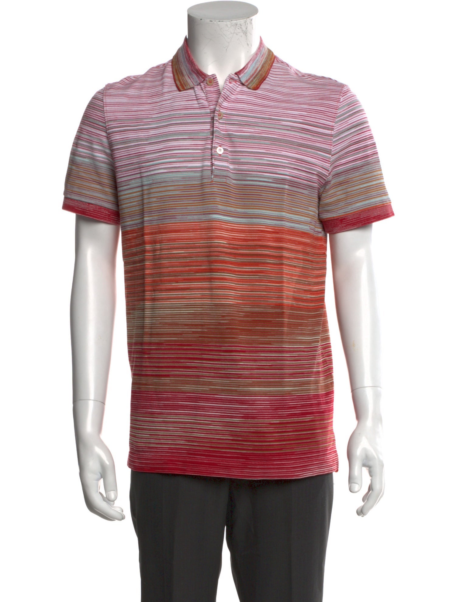 Missoni Striped Crew Neck Polo Shirt