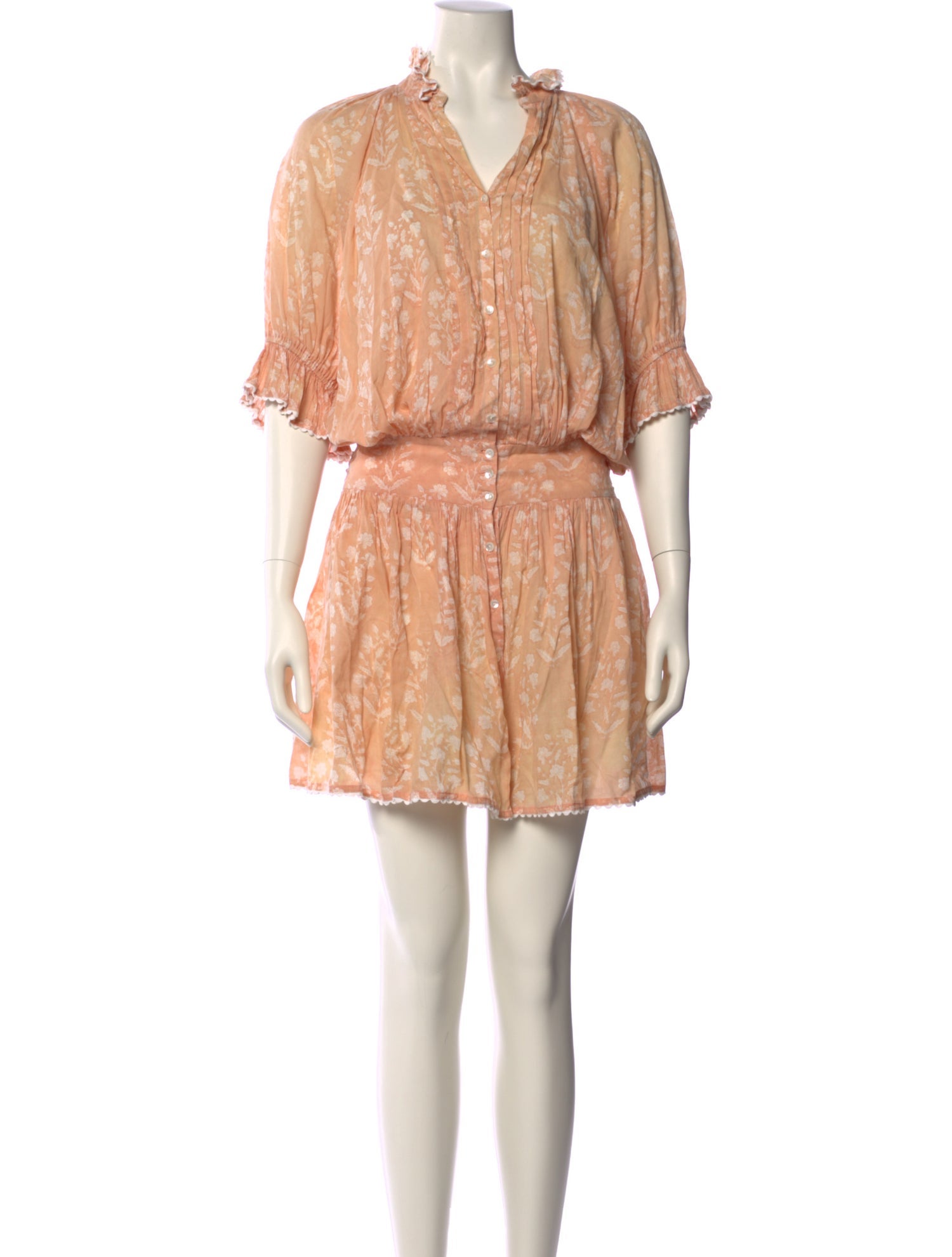 Juliet Dunn Floral Print Knee-Length Dress