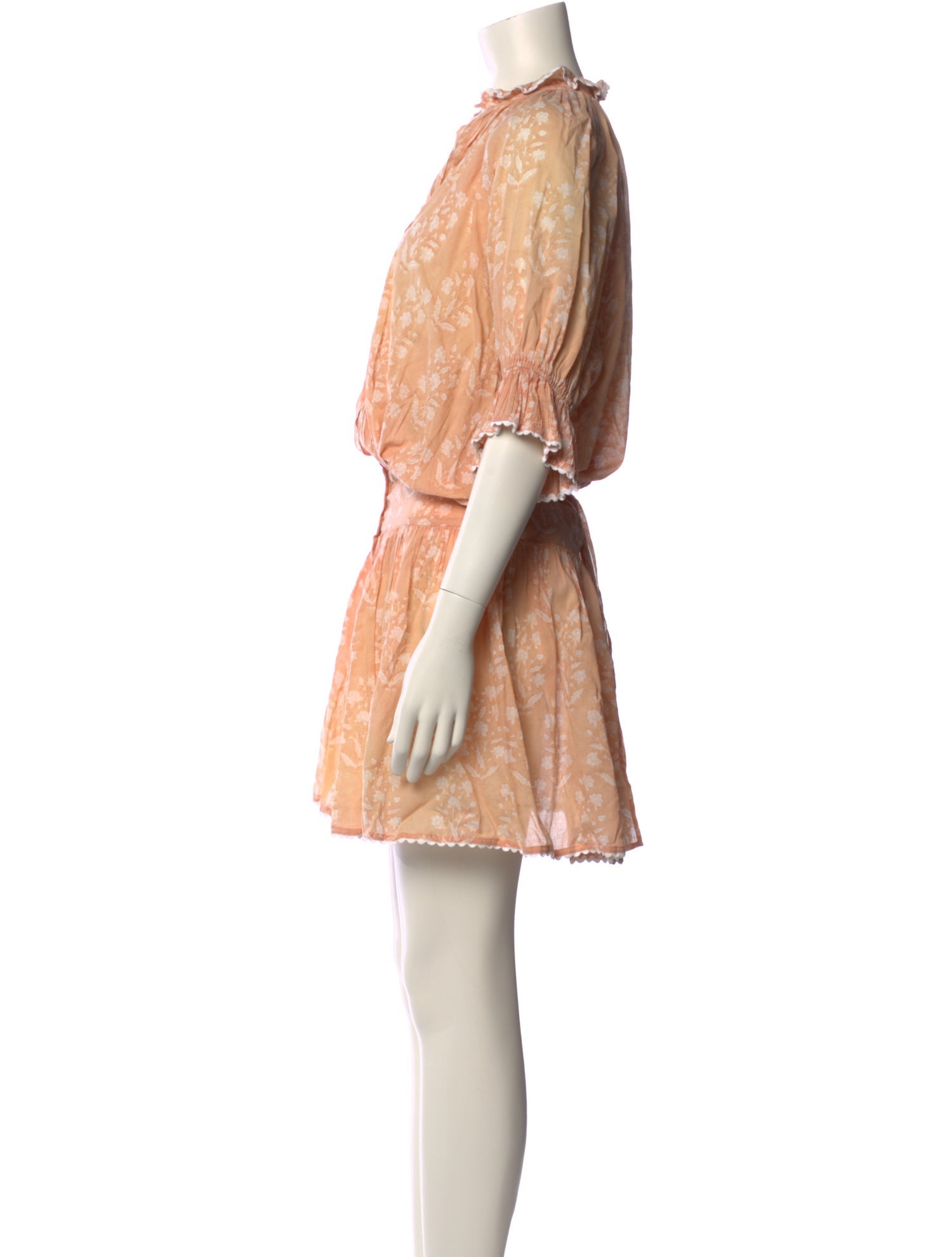 Juliet Dunn Floral Print Knee-Length Dress