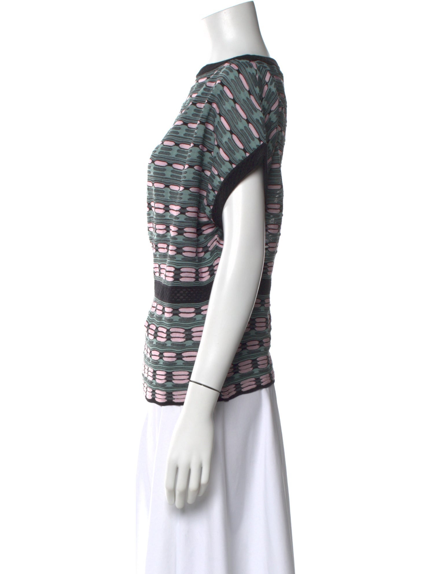 M Missoni Printed Bateau Neckline Sweater