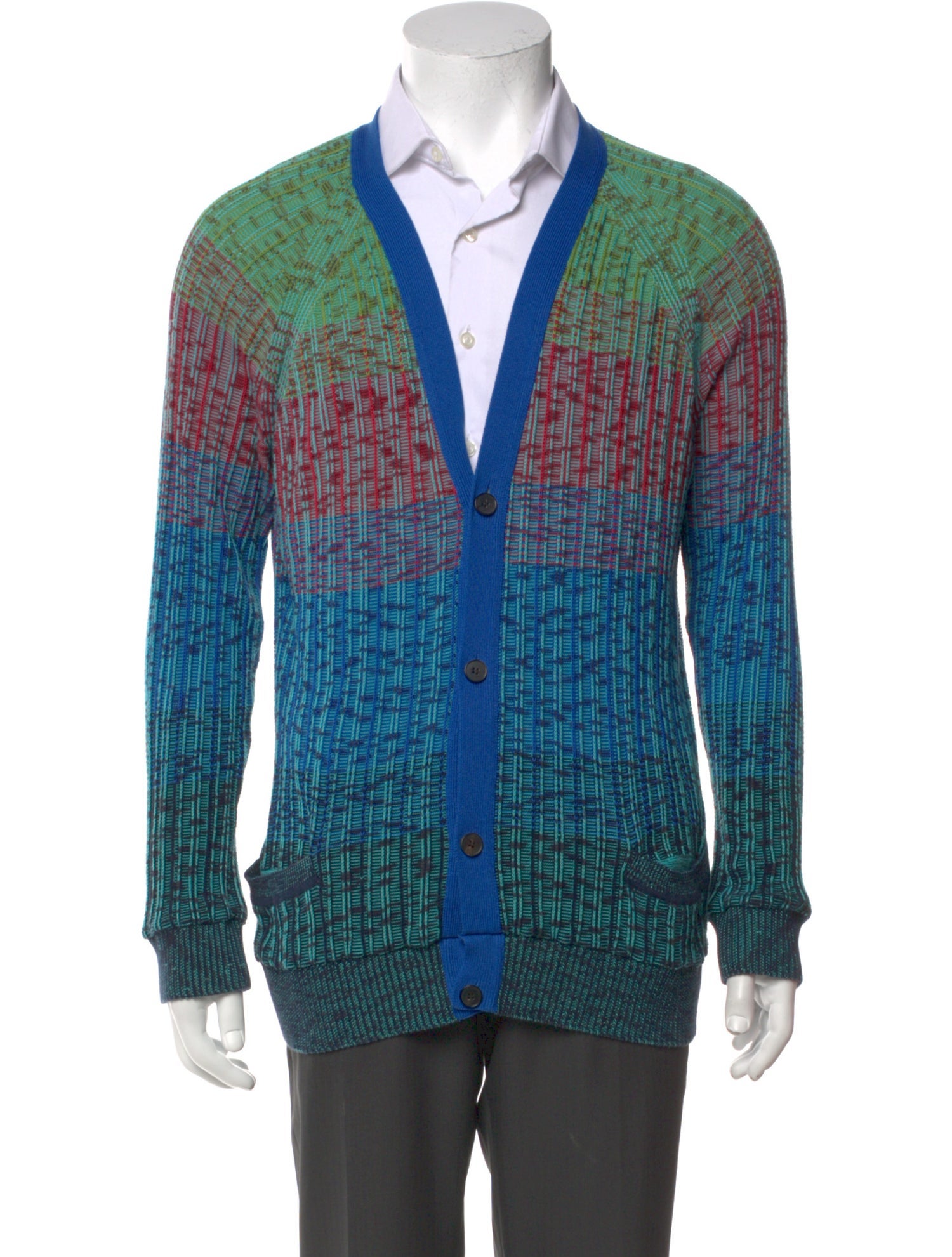 Missoni Colorblock Pattern V-Neck Cardigan