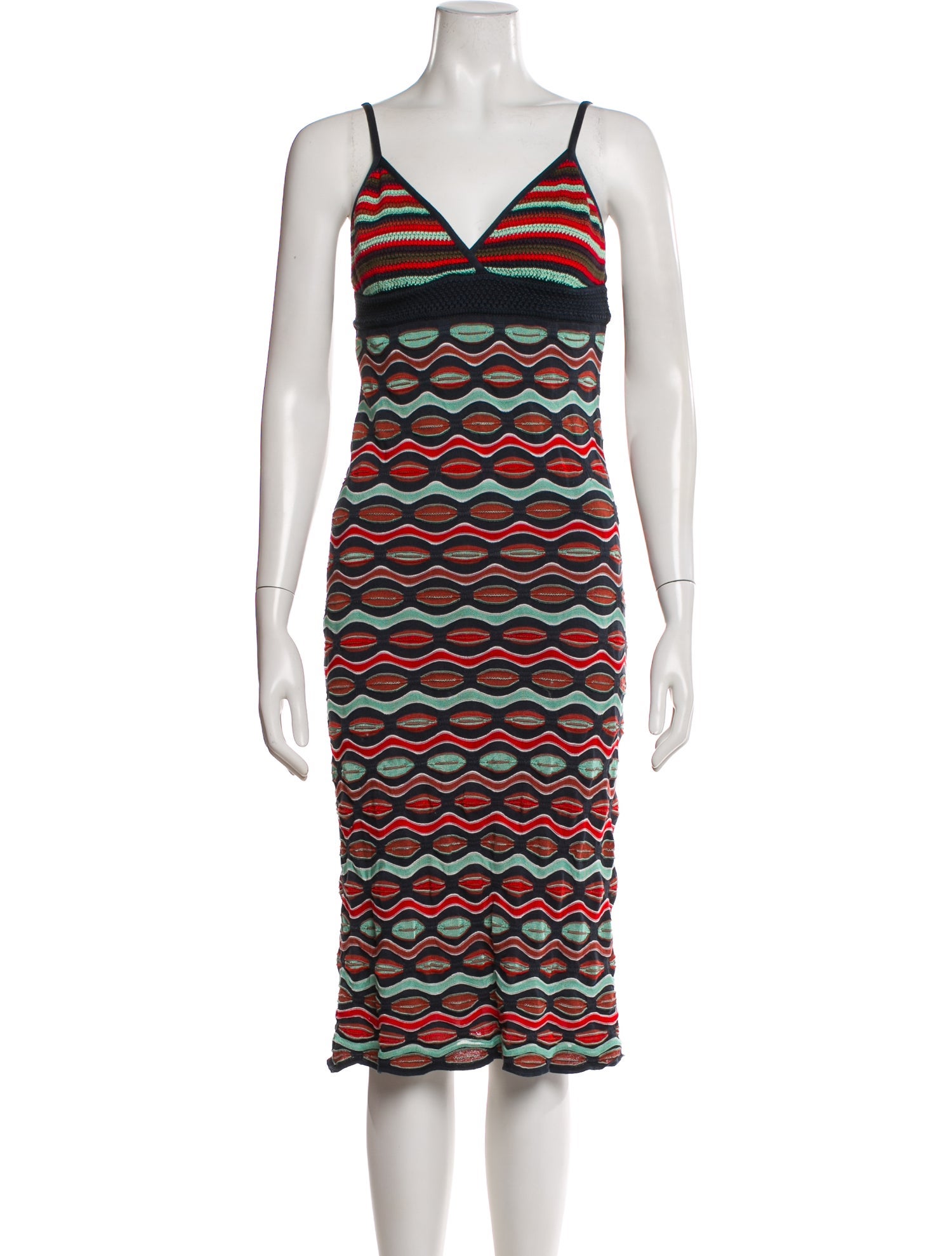 M Missoni Striped Knee-Length Dress