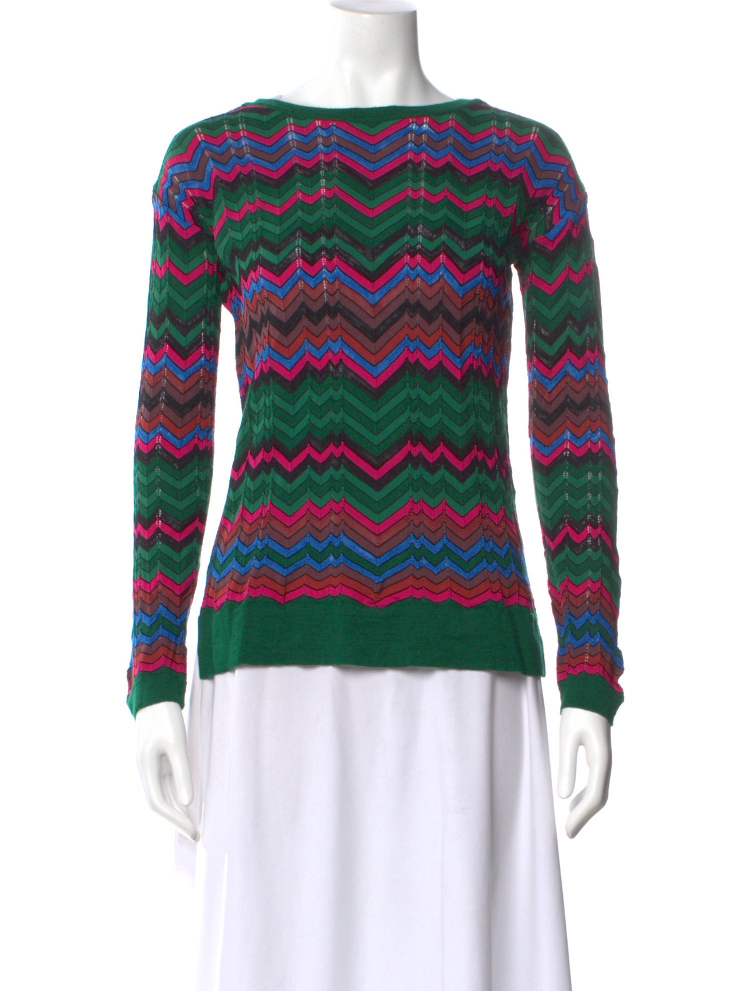 Missoni Striped Bateau Neckline Sweater