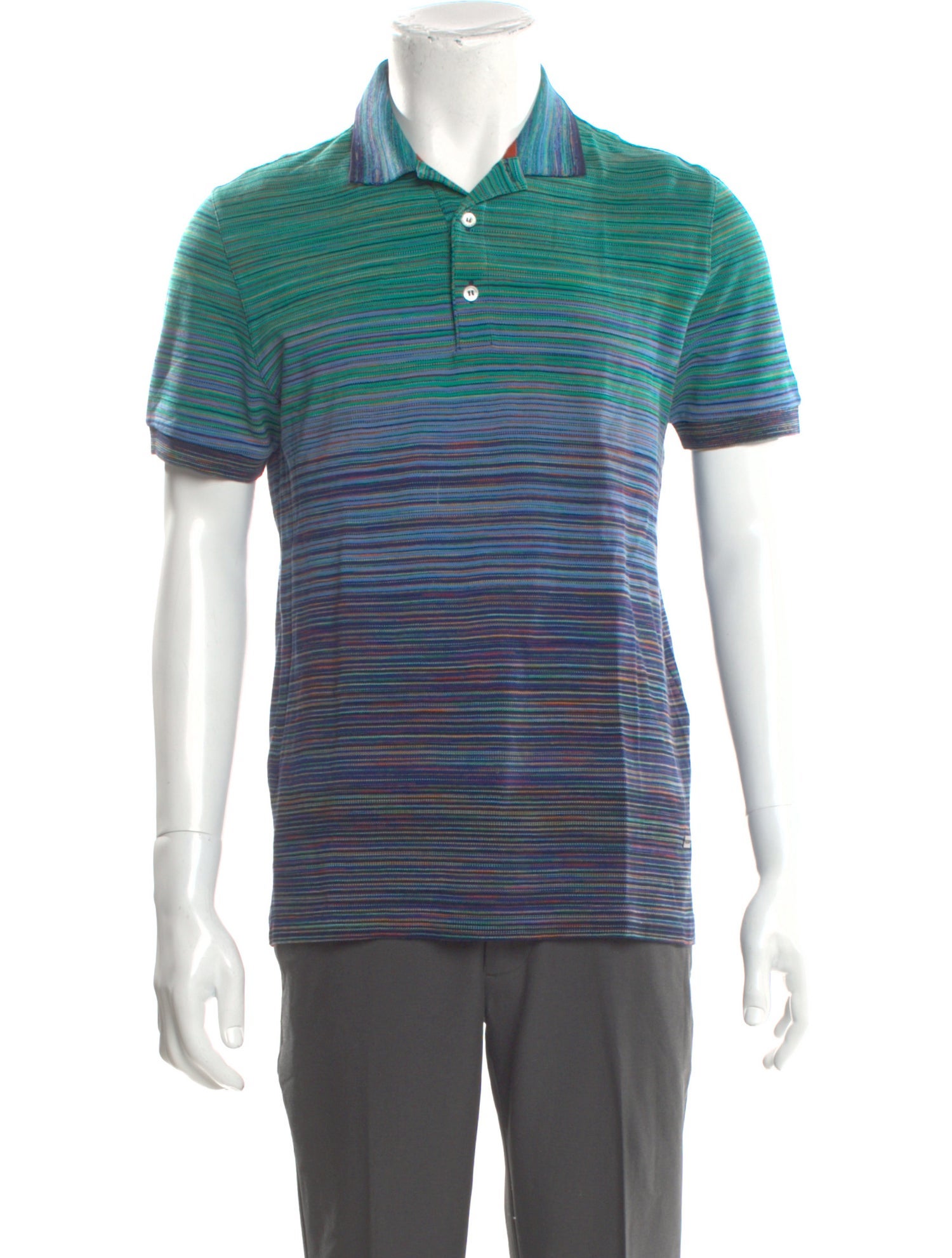 Missoni Striped Crew Neck Polo Shirt