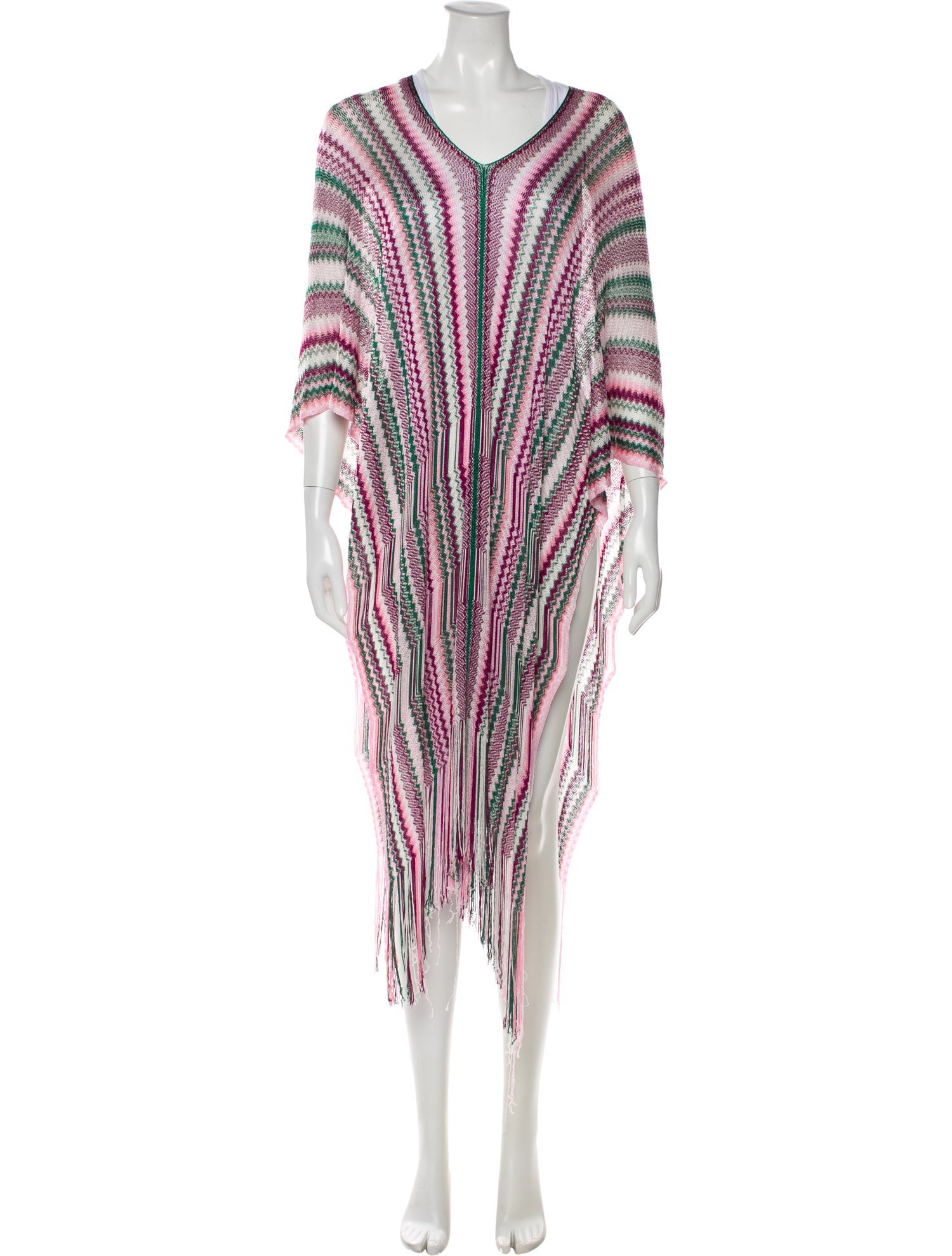 Missoni Striped Fringe Trim Accent Cover-Up