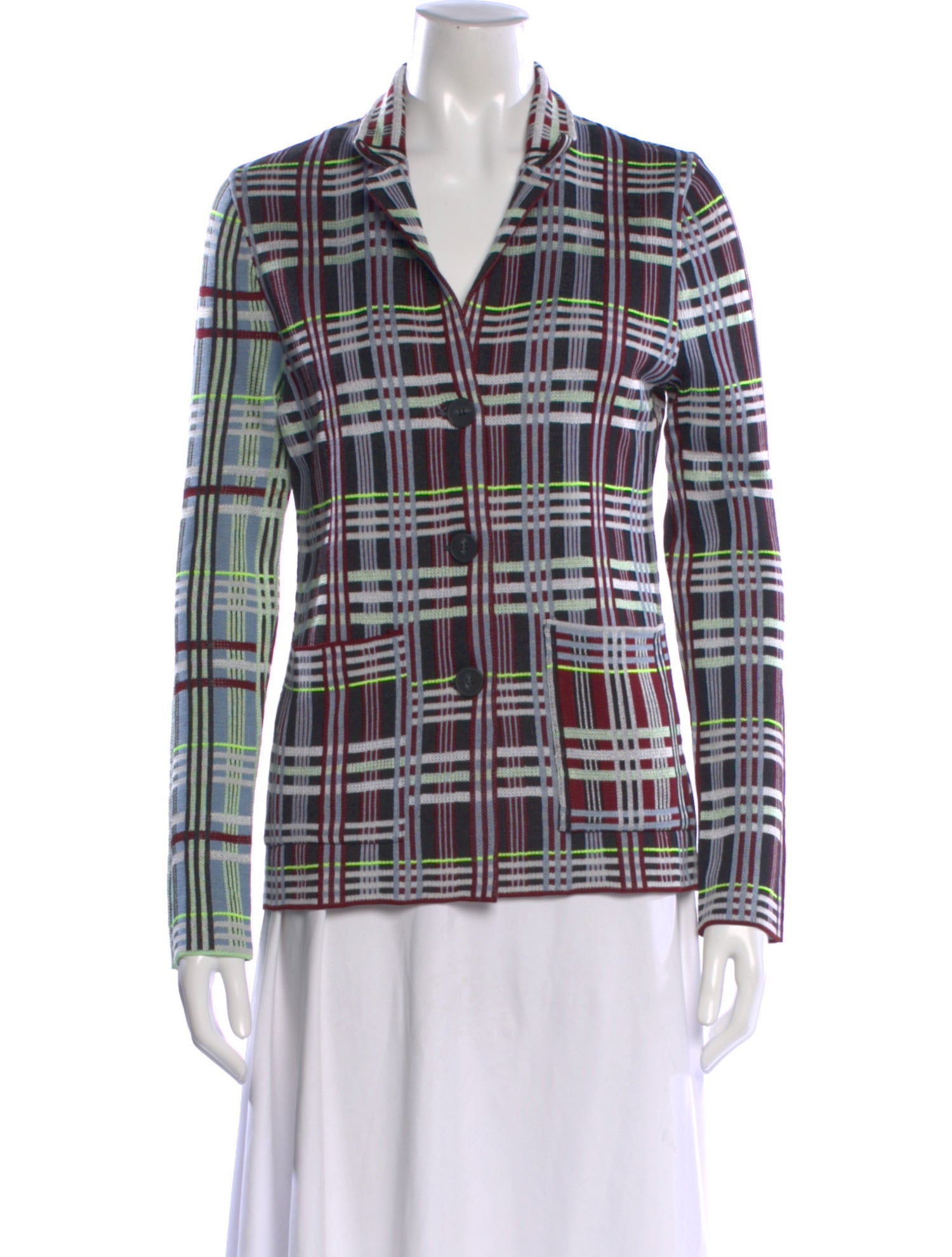 Missoni Plaid Print V-Neck Sweater w/ Tags
