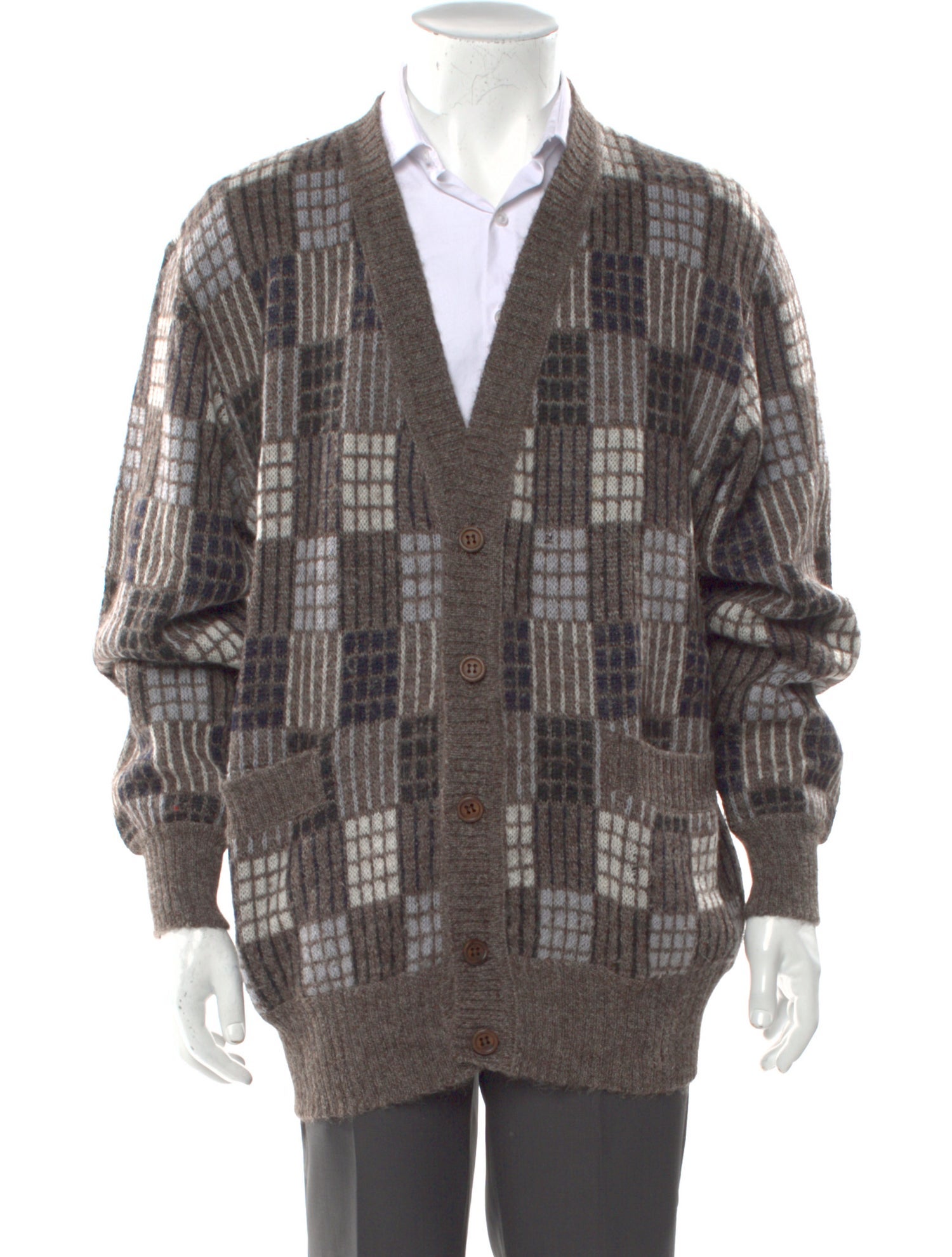 Missoni Wool Plaid Print Cardigan