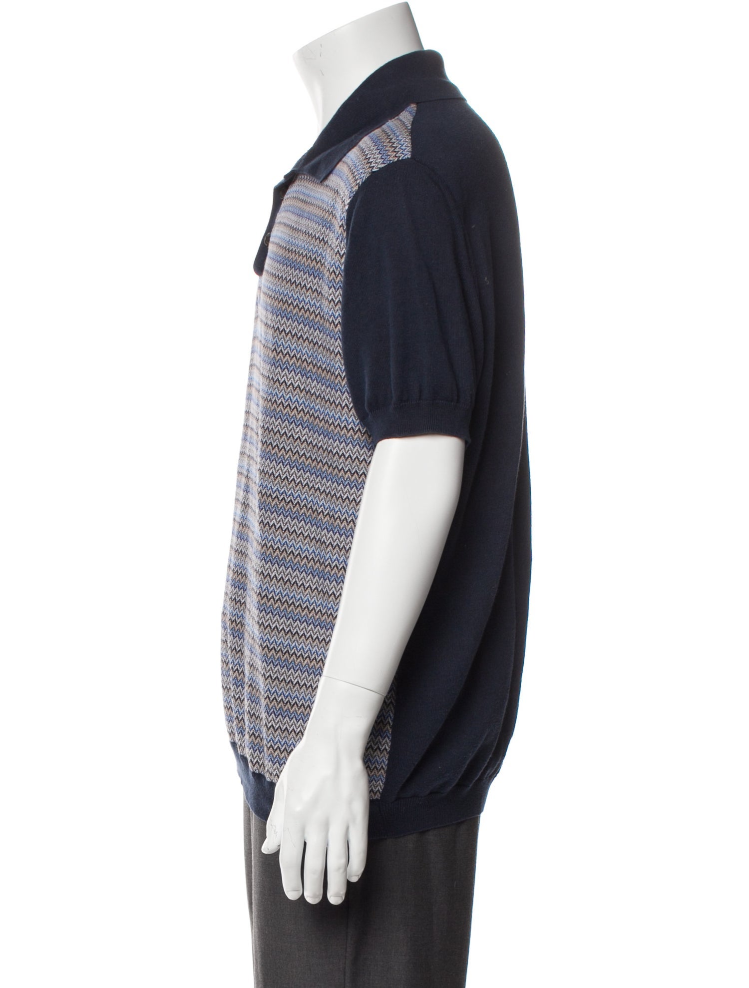 Missoni Colorblock Pattern Collar Polo Shirt