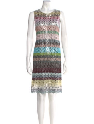 Pre-owned Missoni Wool Knee-length Dress In Silver