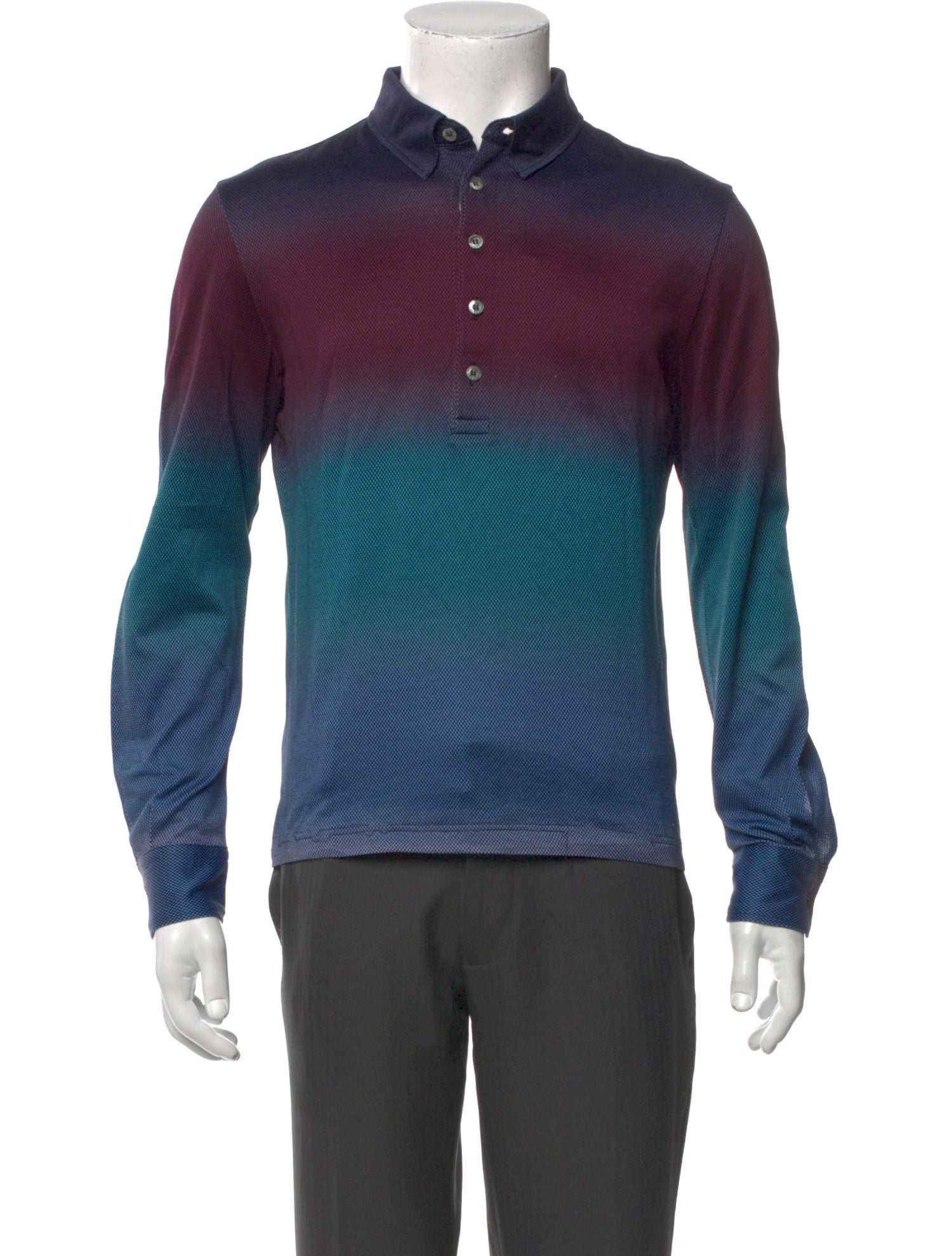 Missoni Tie-Dye Print V-Neck Polo Shirt