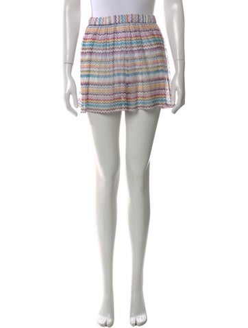 Pre-owned Missoni Striped Mini Shorts In Neutral