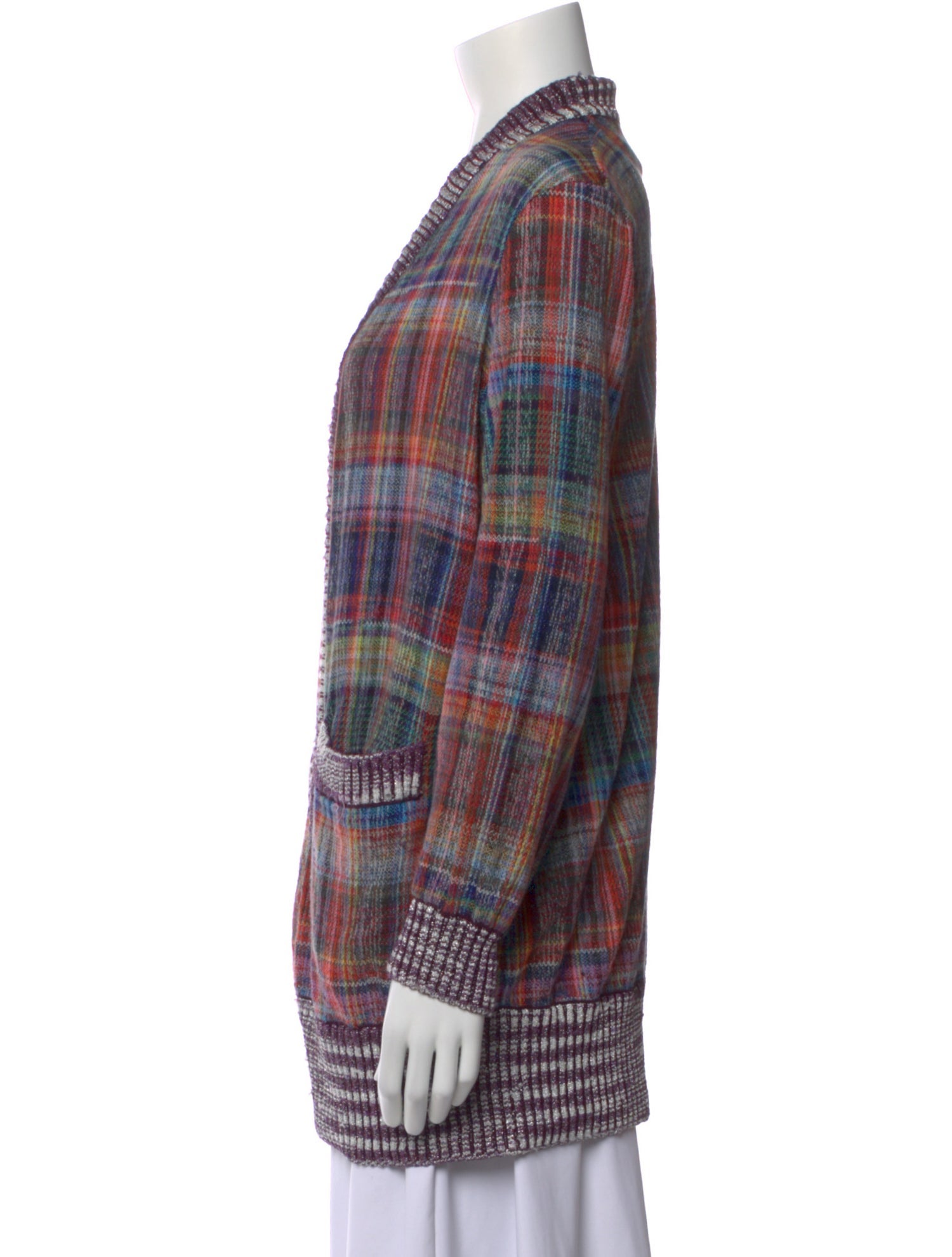 Missoni Plaid Print Open Front Sweater