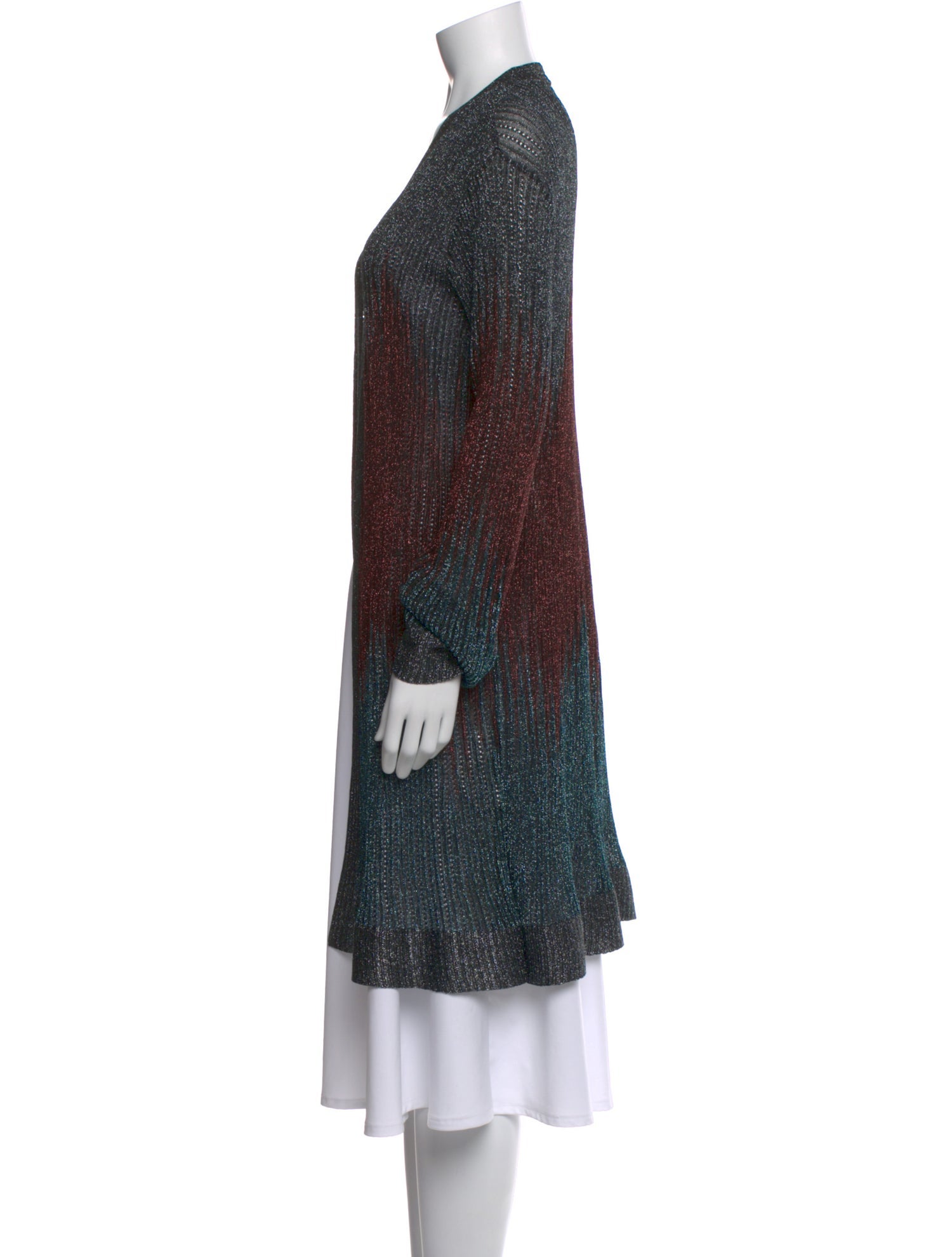 Missoni Colorblock Pattern Open Front Sweater