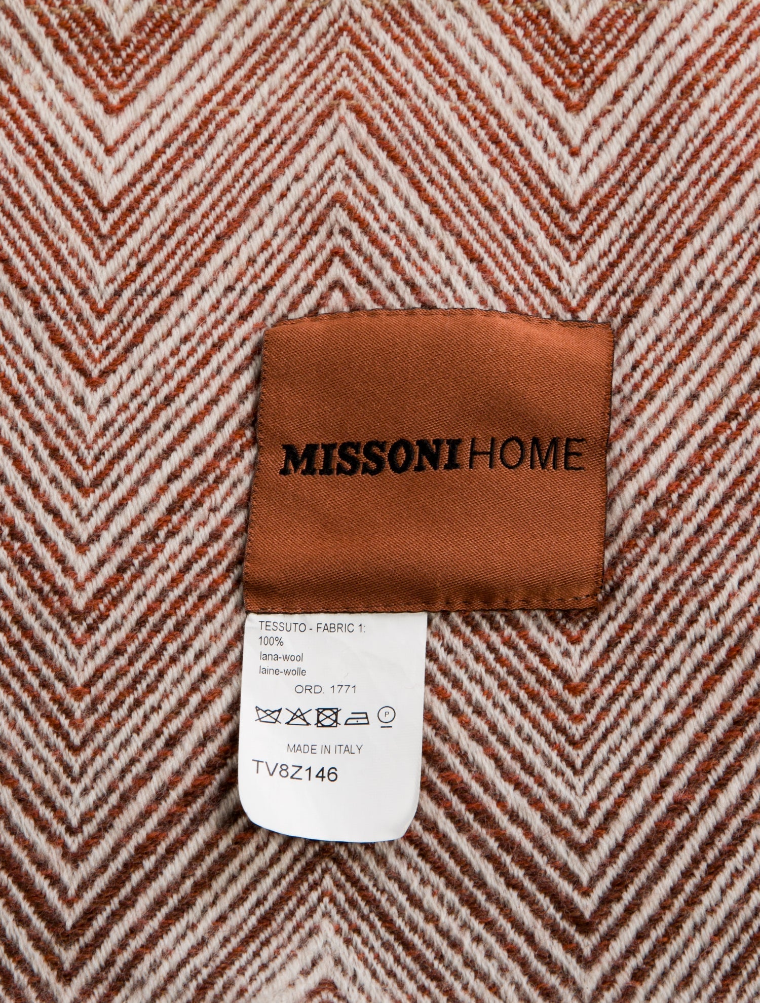 Missoni Wool Chevron Pattern Throw Blanket
