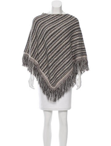 Missoni Fringe-Trimmed Knit Poncho