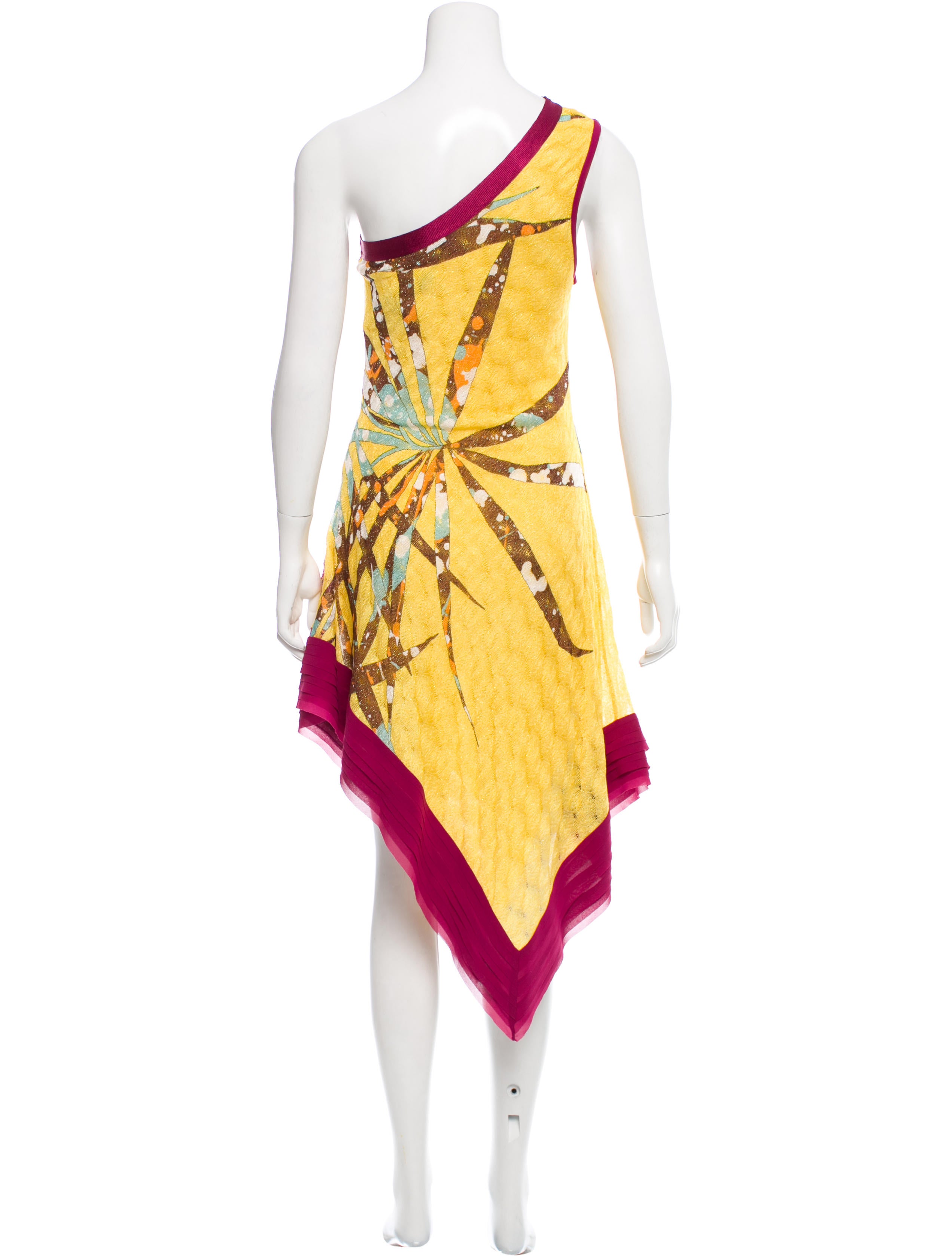 missoni patterned one shoulder dress clothing mis42253 missoni patterned one shoulder dress clothing mis42253