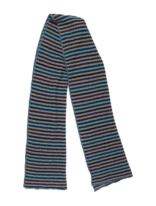 Missoni Striped Knit Scarf Green