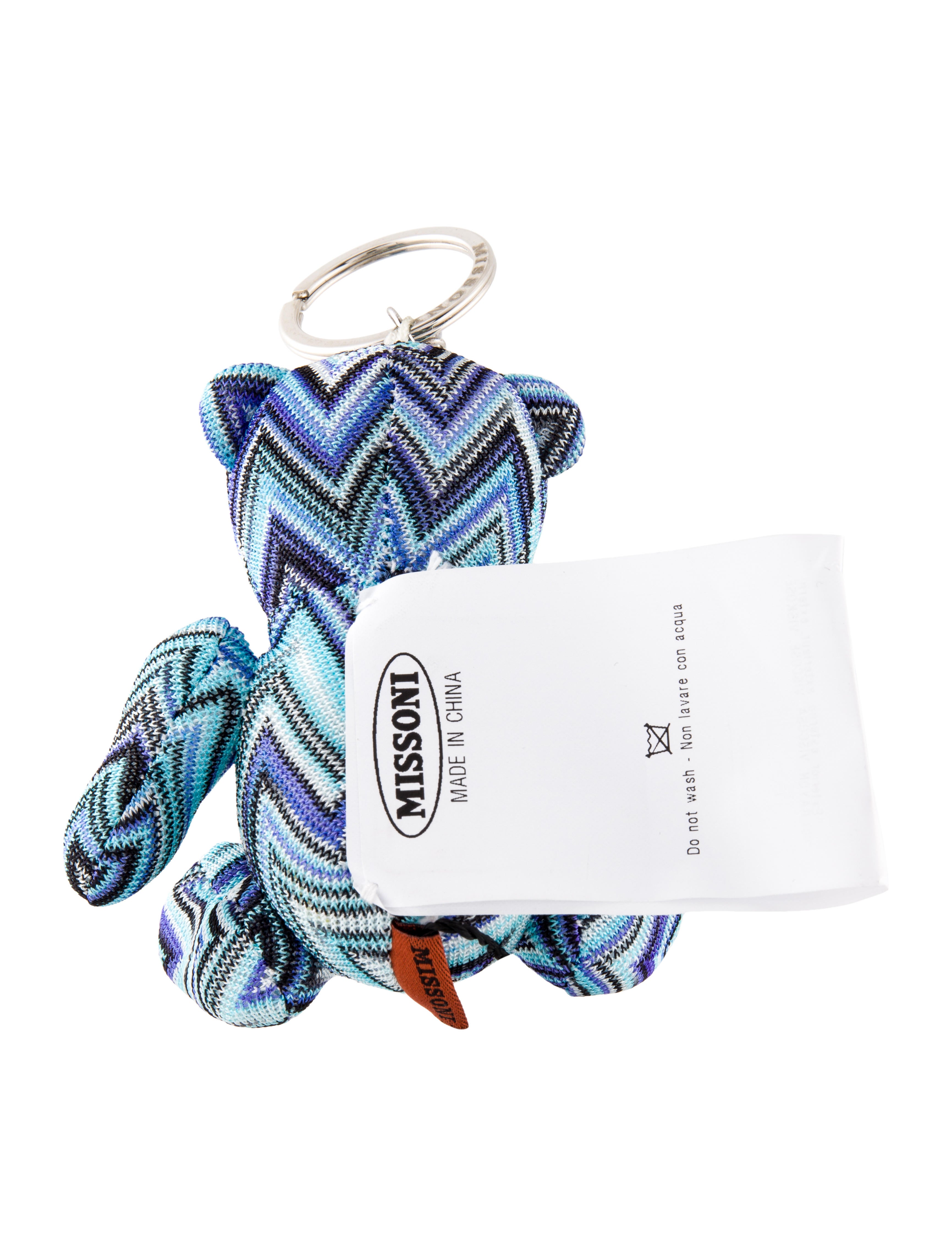 Missoni Chevron Bear Keychain w/ Tags - Blue Keychains
