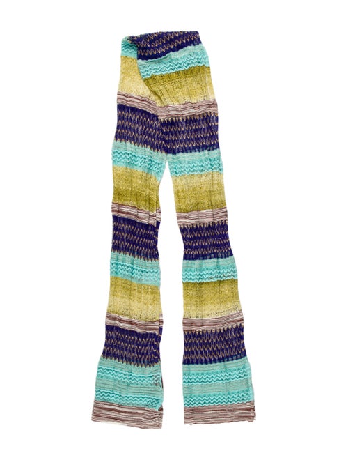 Missoni Chevron Knit Scarf Green