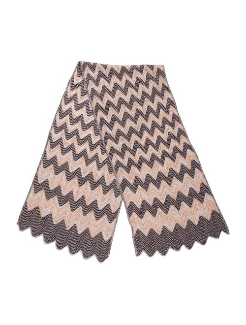 Missoni Knit Chevron Scarf Metallic