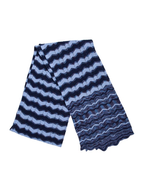 Missoni Wool Chevron Scarf Navy