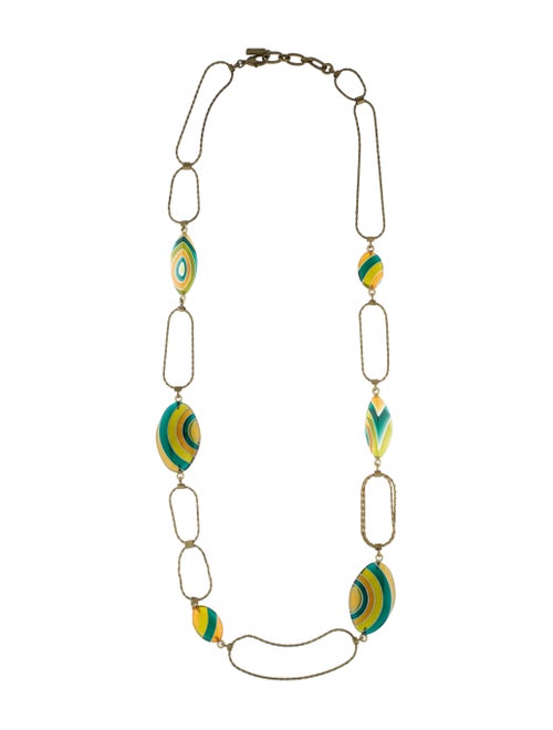 Missoni Long Chain-Link Resin Necklace gold