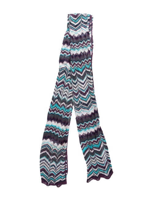 Missoni Knit Lightweight Scarf Blue
