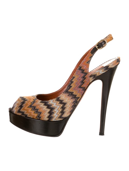 Missoni Knit Platform Sandals Black