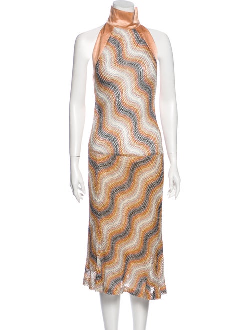 Missoni Striped Long Dress Pink