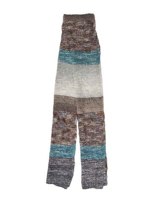 Missoni Striped Knit Scarf Brown