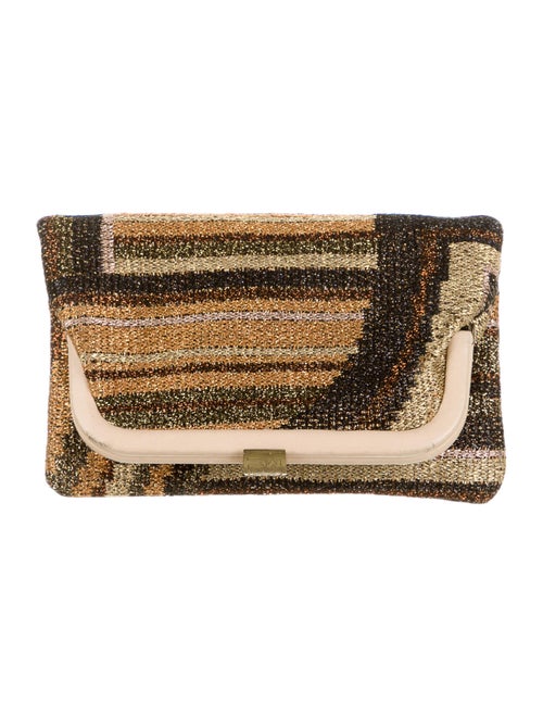 Missoni Striped Foldover Clutch Brown