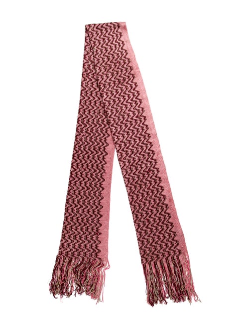 Missoni Metallic-Accented Chevron Scarf Pink