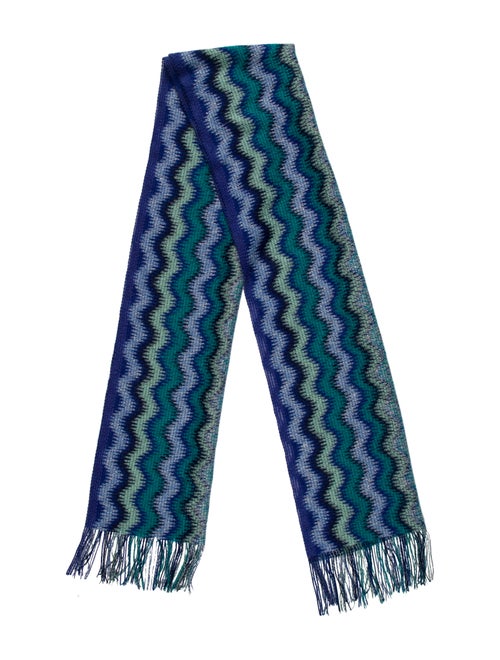Missoni Woven Chevron Scarf Blue