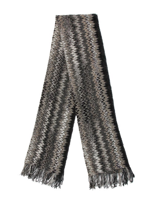 Missoni Metallic-Accented Chevron Scarf Grey