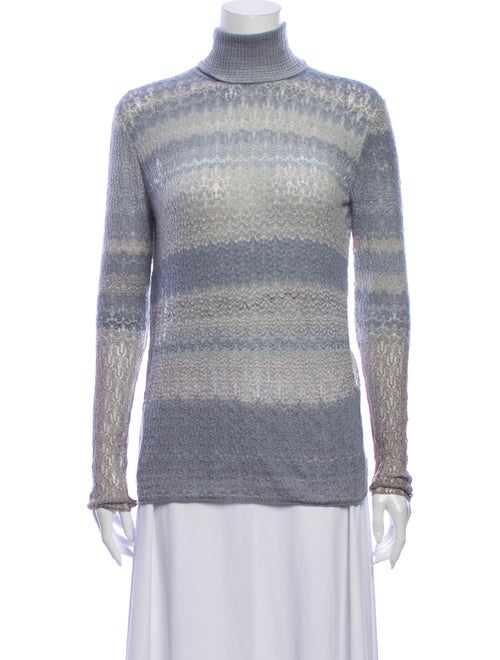 Missoni Striped Turtleneck Sweater Blue