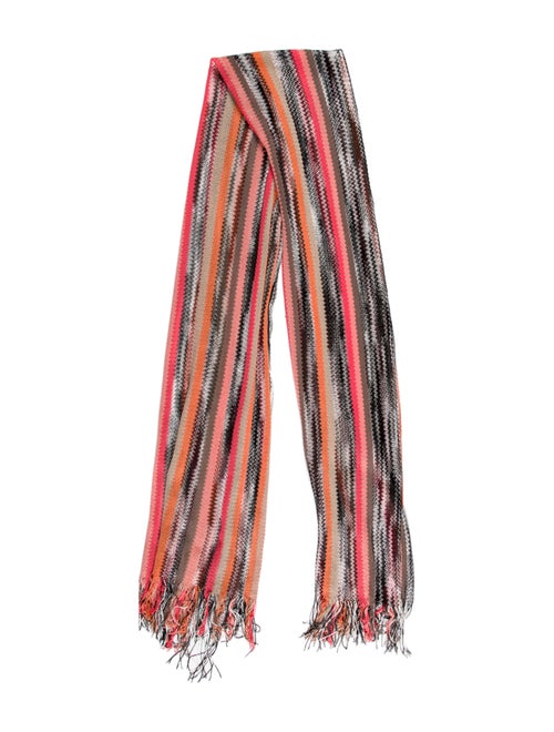 Missoni Knit Striped Scarf Pink