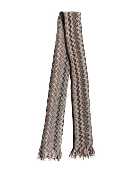 Missoni Chevron Knit Scarf Brown
