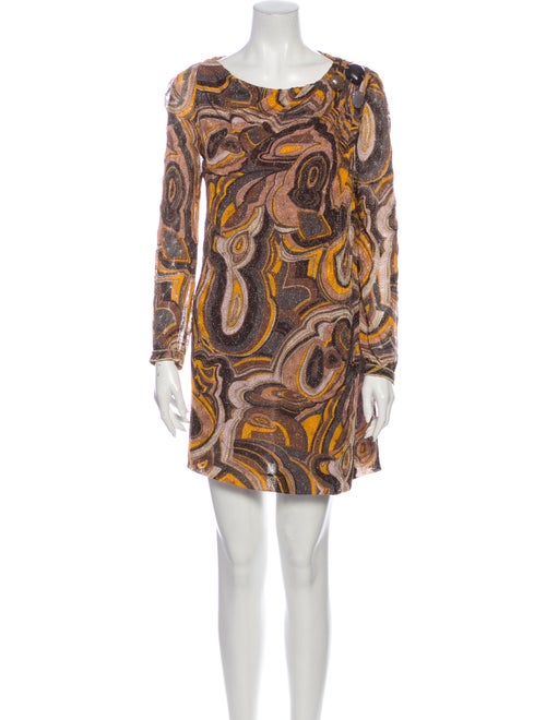 Missoni Paisley Print Mini Dress Gold