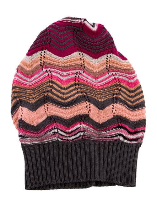 Missoni Chevron Wool Beanie Grey